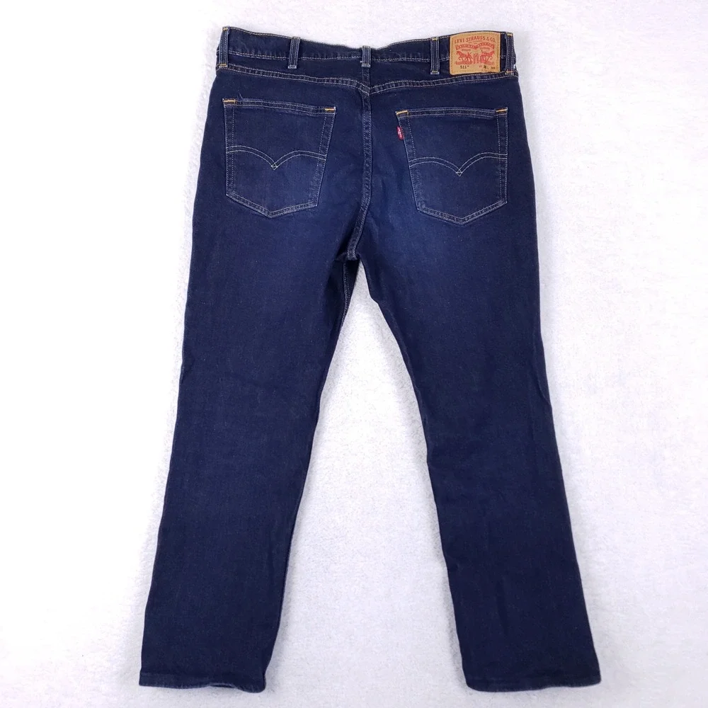 Levis 511 Slim Fit Jeans Mens 35x27 Dark Wash Blue‎ Stretch Denim Indigo